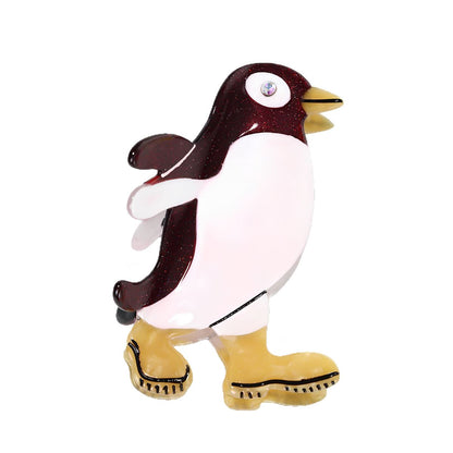 Medium Purple Glitter Penguin Hair Claw