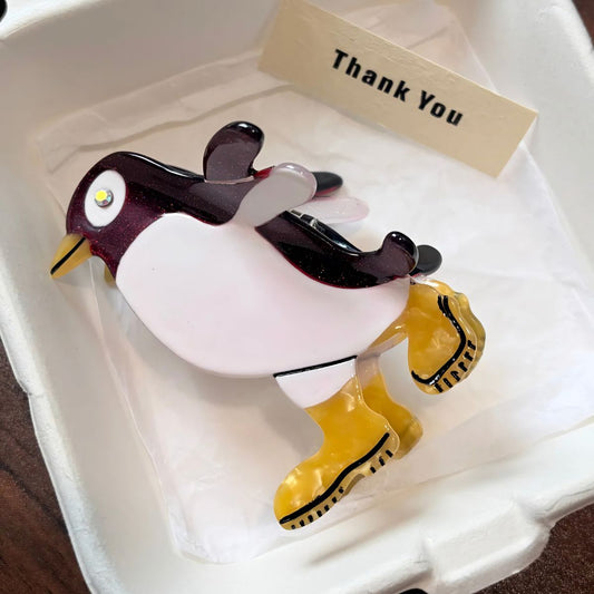 Medium Purple Glitter Penguin Hair Claw