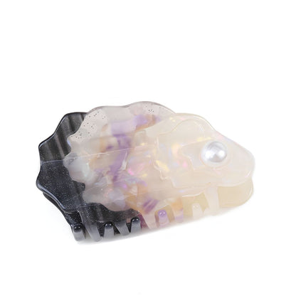 Medium Purple Glitter Oyster Hair Claw