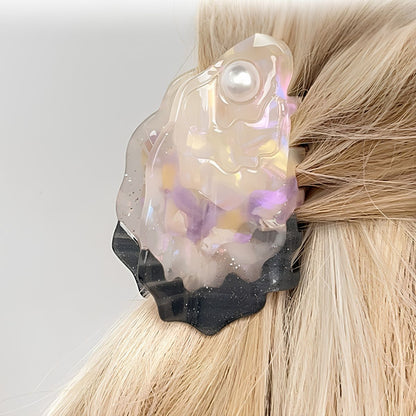 Medium Purple Glitter Oyster Hair Claw