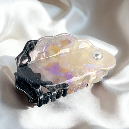 Medium Purple Glitter Oyster Hair Claw