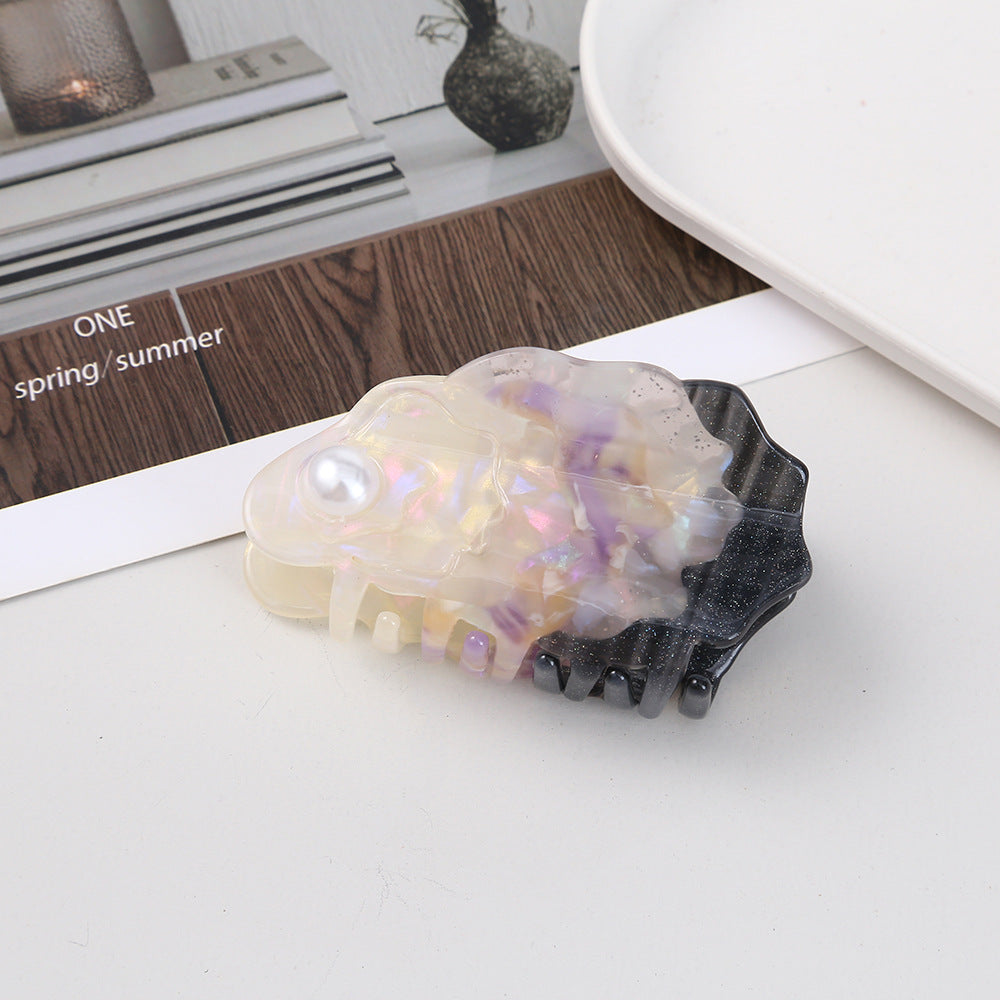 Medium Purple Glitter Oyster Hair Claw
