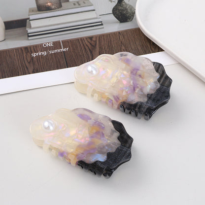 Medium Purple Glitter Oyster Hair Claw