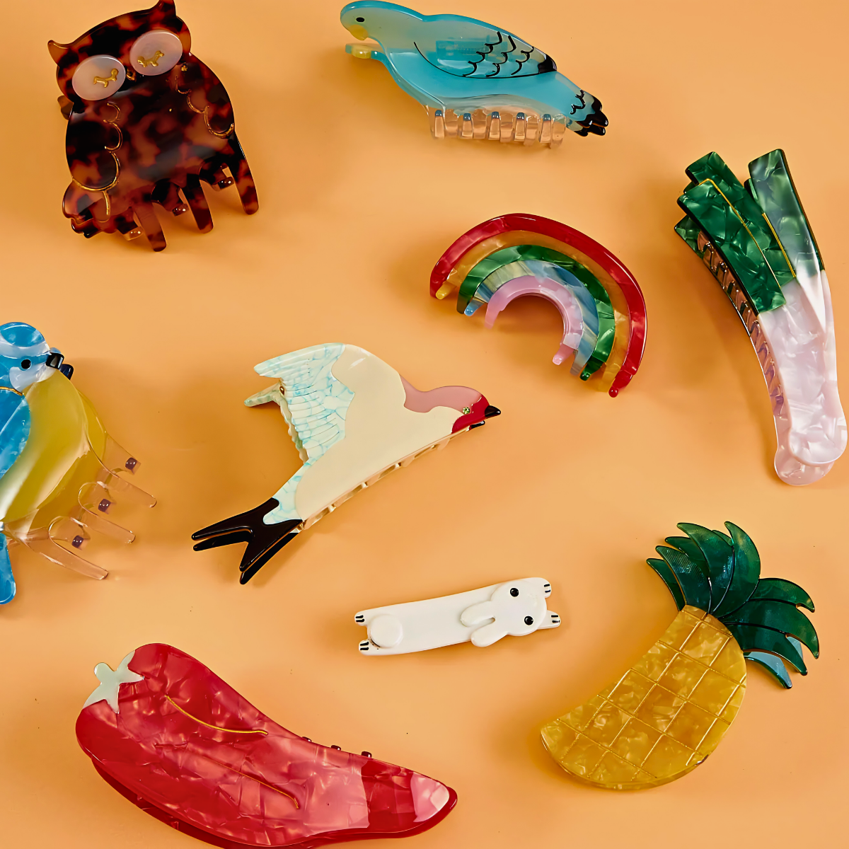 Ensemble de mini pinces à cheveux en forme d'étoile de mer, coquillage rose et perle | NueShiny