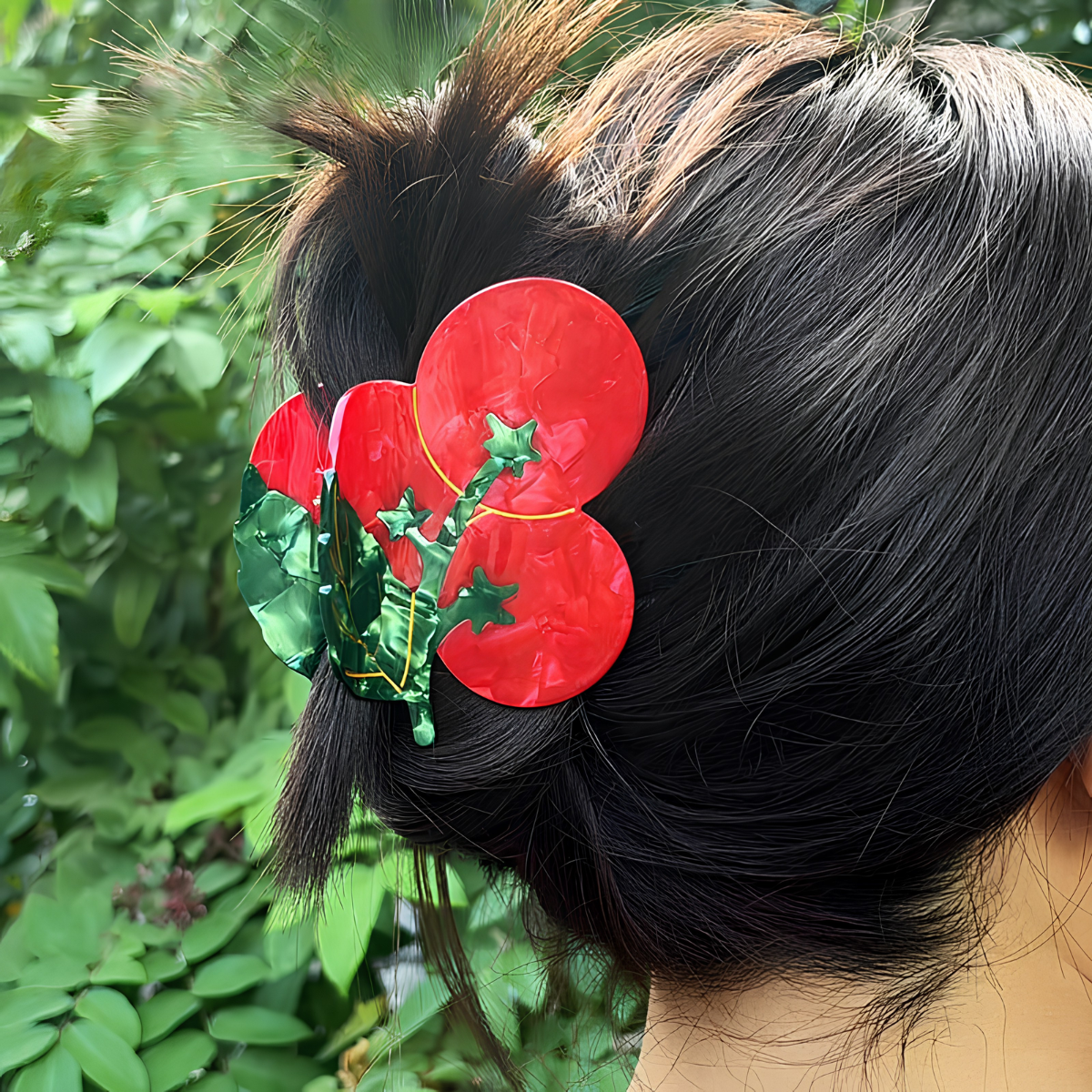 Medium Red Cherry Tomato Hair Claw