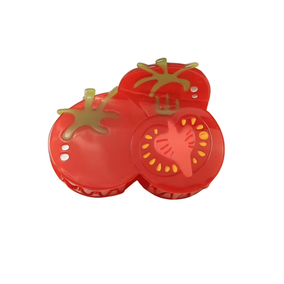 Medium Red Tomato Sliced Open Hair Claw