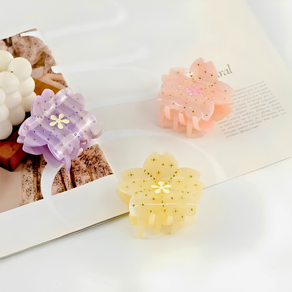 Medium Rhinestone Cherry Blossom Sakura Hair Claw