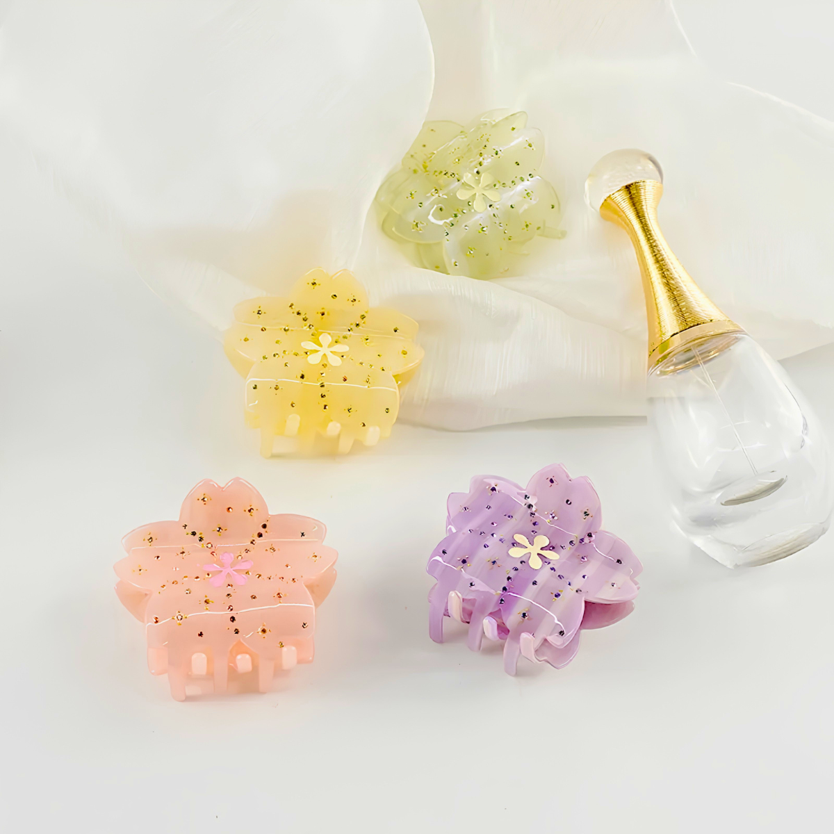 Medium Rhinestone Cherry Blossom Sakura Hair Claw