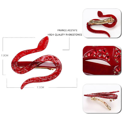 Medium Rhinestone Snake Hair Clips