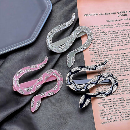 Medium Rhinestone Snake Hair Clips