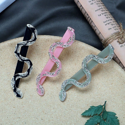 Medium Rhinestone Snake Hair Clips