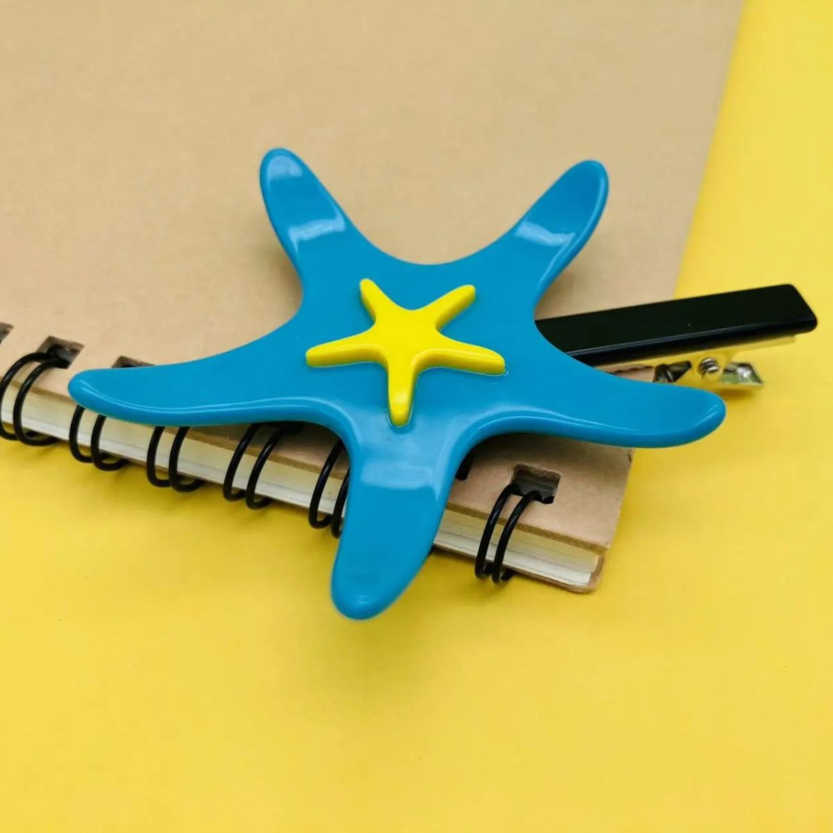 Medium Sky Blue Starfish Hair Clip