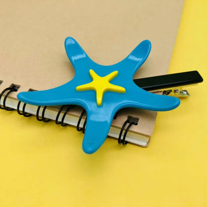 Medium Sky Blue Starfish Hair Clip