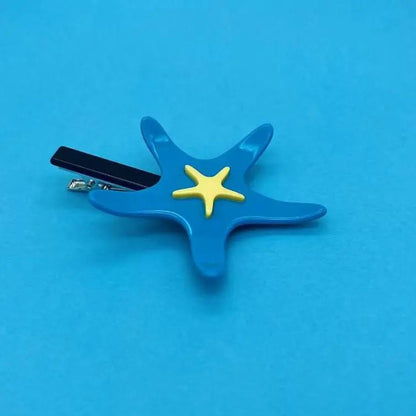 Medium Sky Blue Starfish Hair Clip
