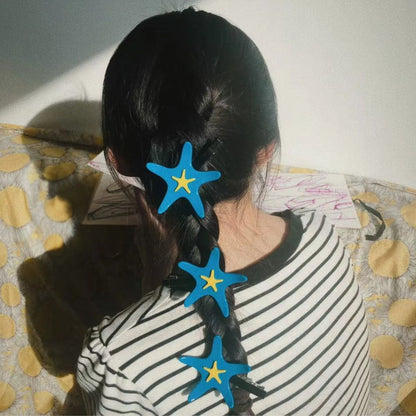 Medium Sky Blue Starfish Hair Clip