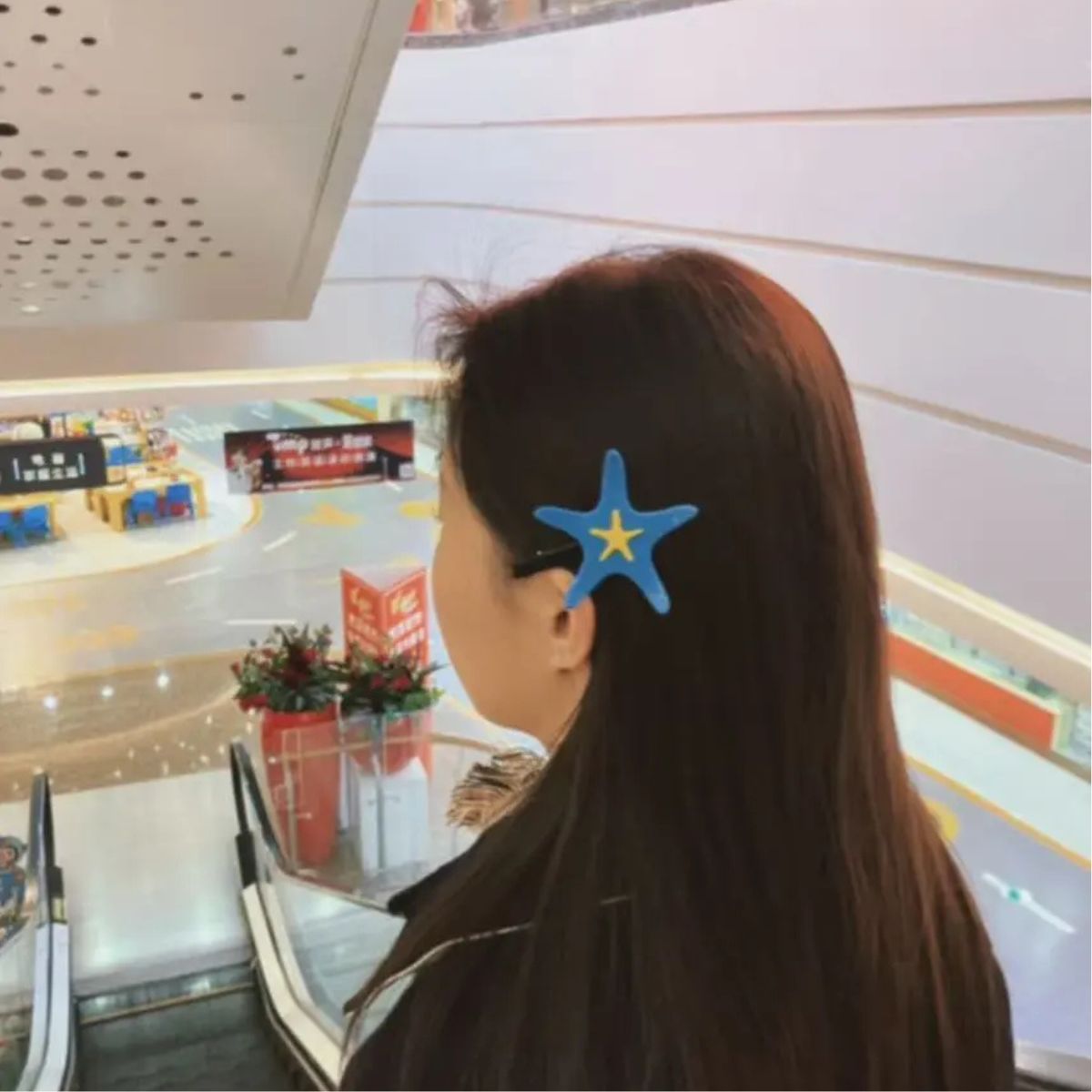Medium Sky Blue Starfish Hair Clip
