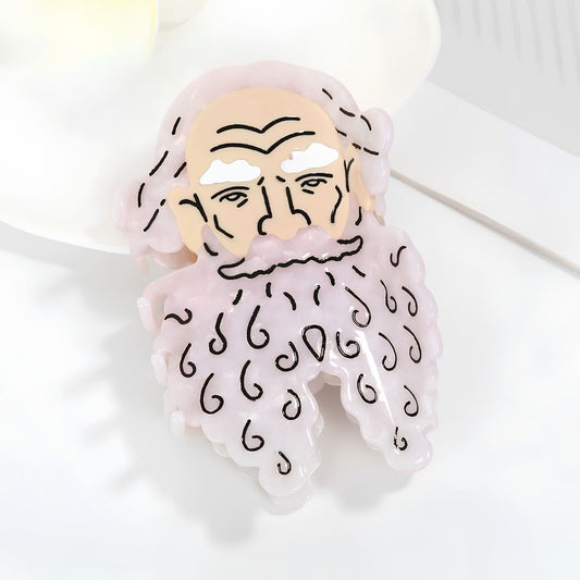 Medium White Hair Elderly Man Hair Claw