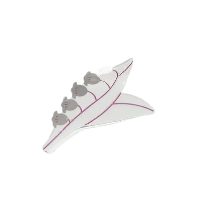 Medium White Lily of the Valley Hair Claw