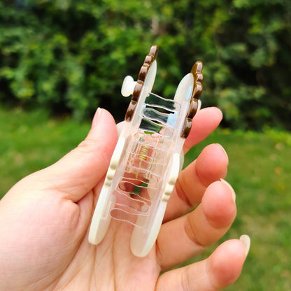 Medium White Seahorse Hair Claw