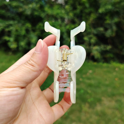 Medium White Seahorse Hair Claw