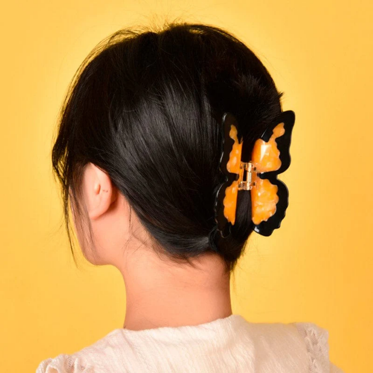 Medium Yellow Butterfly Hair Claw