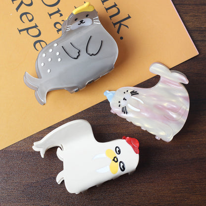 Medium Yellow Hat Seal Hair Claw