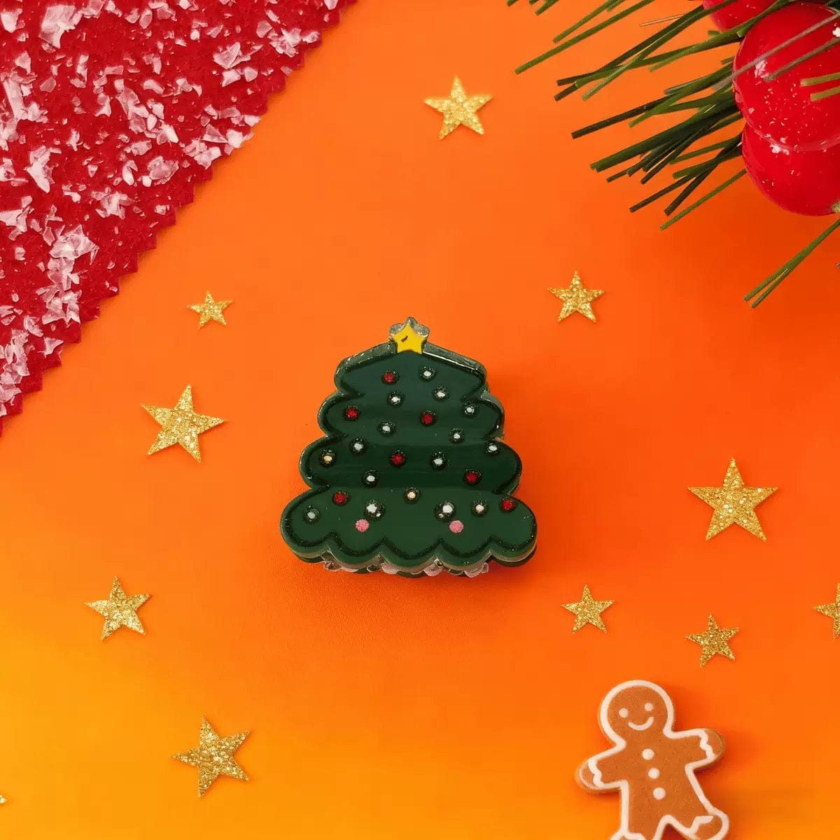 Mini Christmas Tree Hair Claw