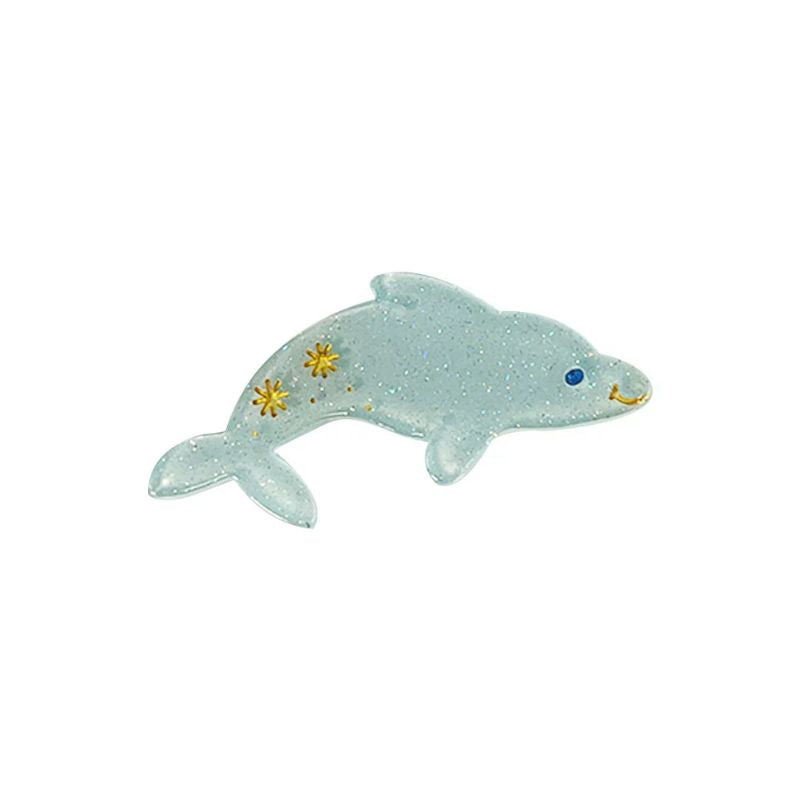 Mini Light Blue Dolphin Alligator Hair Clip