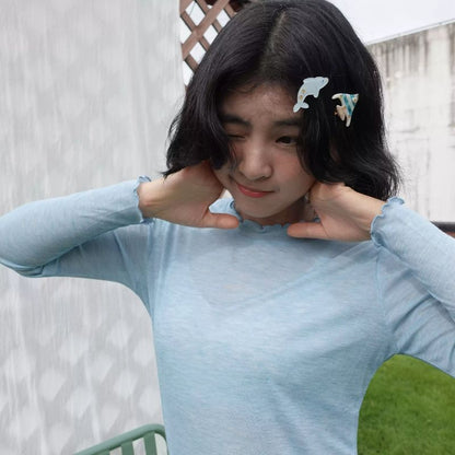 Mini Light Blue Dolphin Alligator Hair Clip