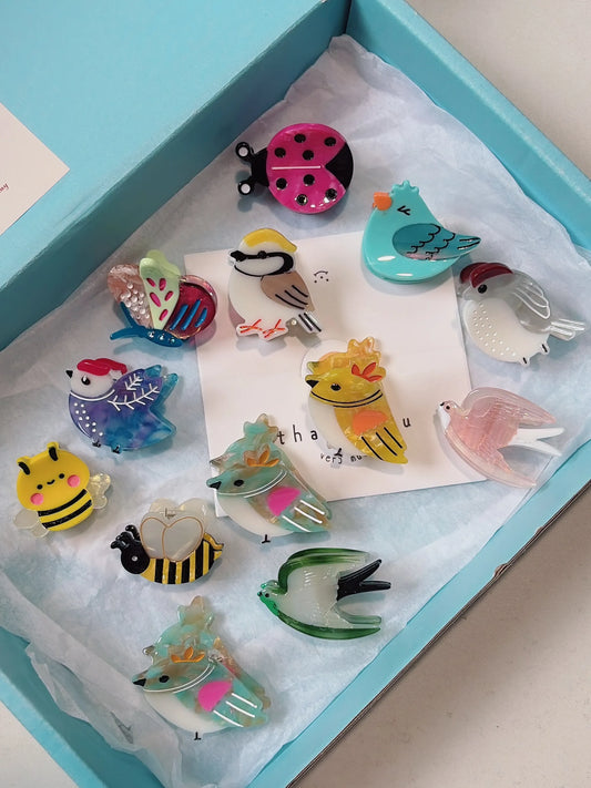 Mini Animal Hair Claw Clip Set (2PCS)