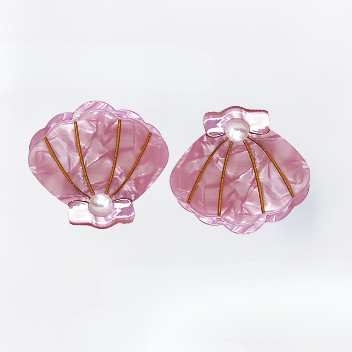 Mini Pink Pearl Shell Hair Claw