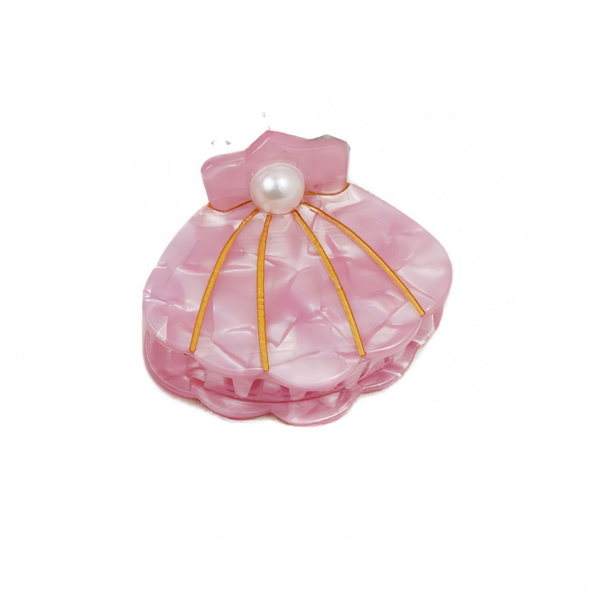 Mini Pink Pearl Shell Hair Claw