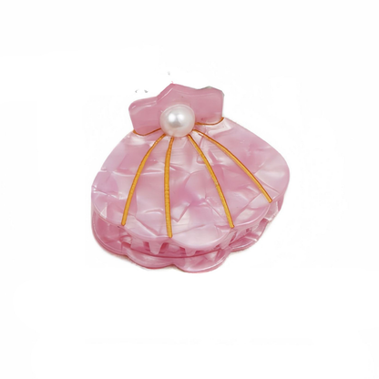 Mini Pink Pearl Shell Hair Claw
