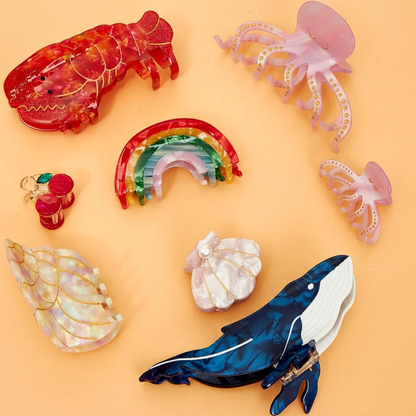 Mini White Pearl Shell Hair Claw