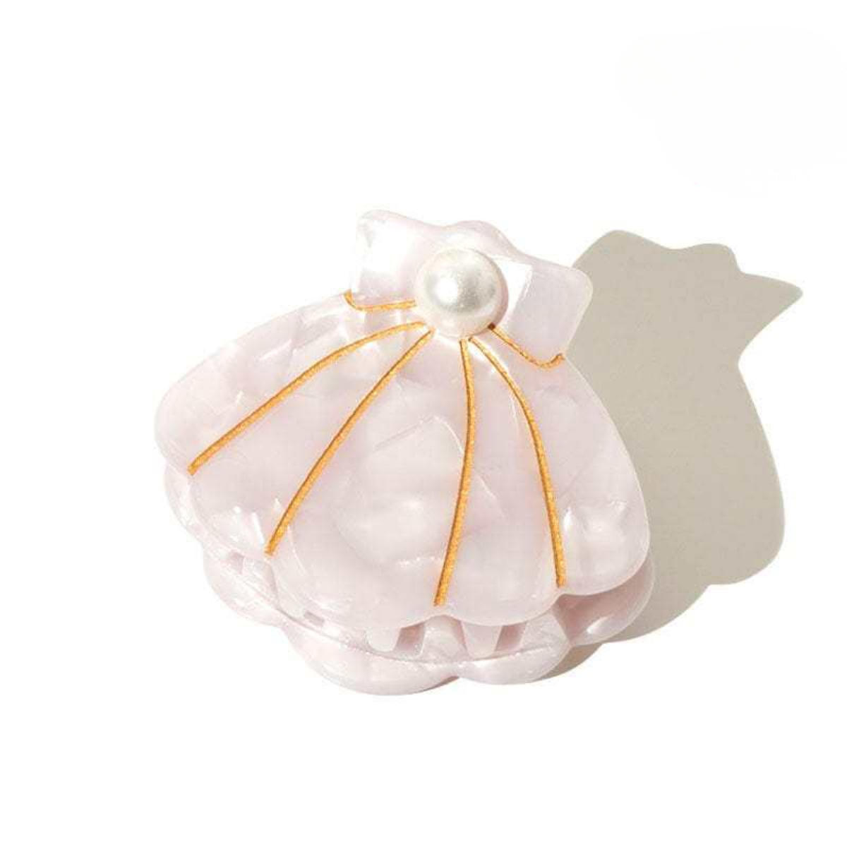 Mini White Pearl Shell Hair Claw