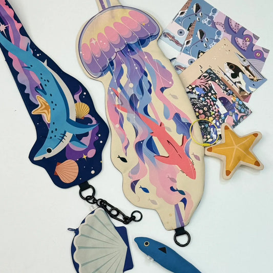 Ocean Animal  Phone Crossbody Strap Card Holder Bag 6 Styles