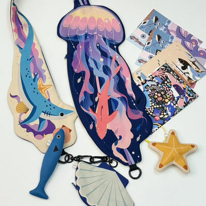 Ocean Animal  Phone Crossbody Strap Card Holder Bag 6 Styles