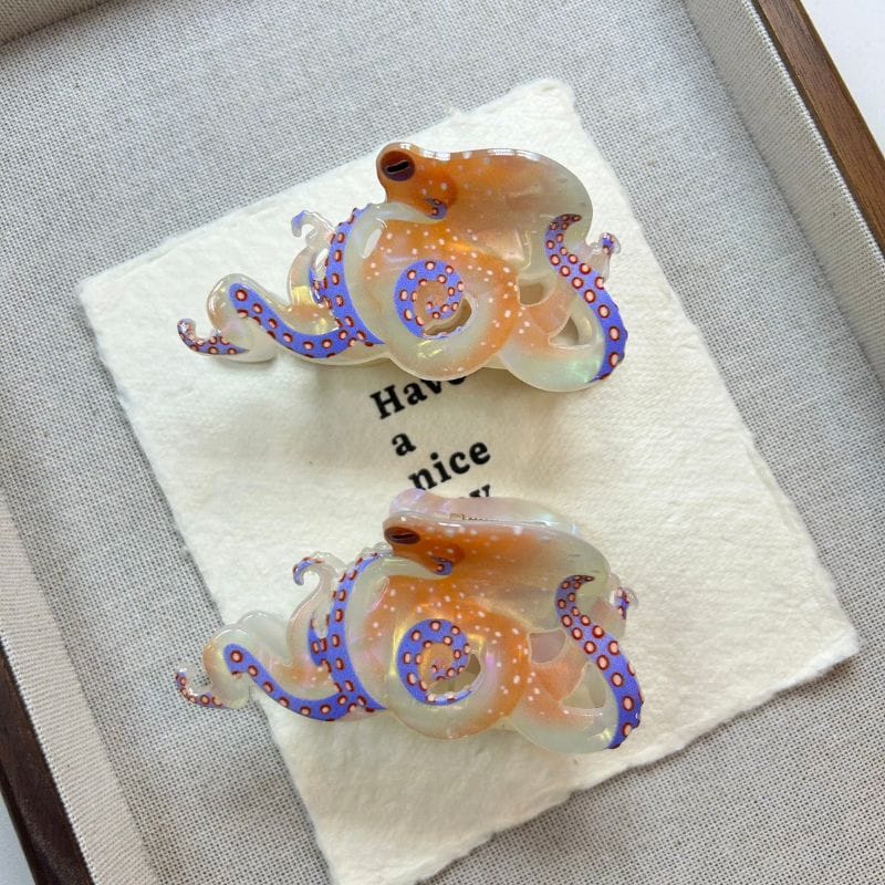 Ocean Iridescent Octopus Hair Claw