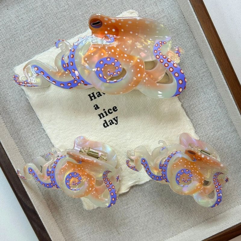 Ocean Iridescent Octopus Hair Claw