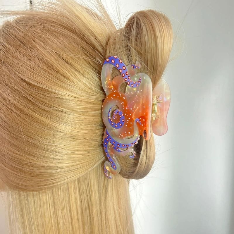 Ocean Iridescent Octopus Hair Claw