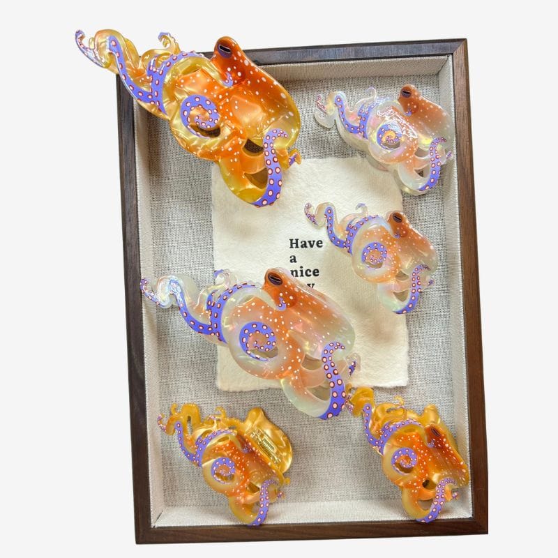 Ocean Iridescent Octopus Hair Claw