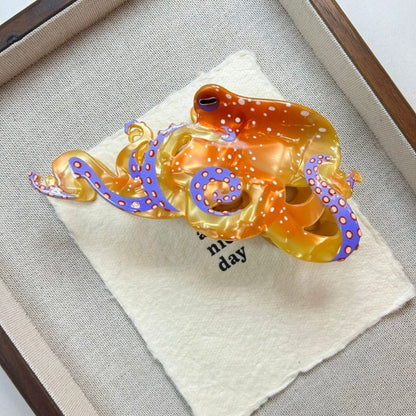 Ocean Iridescent Octopus Hair Claw