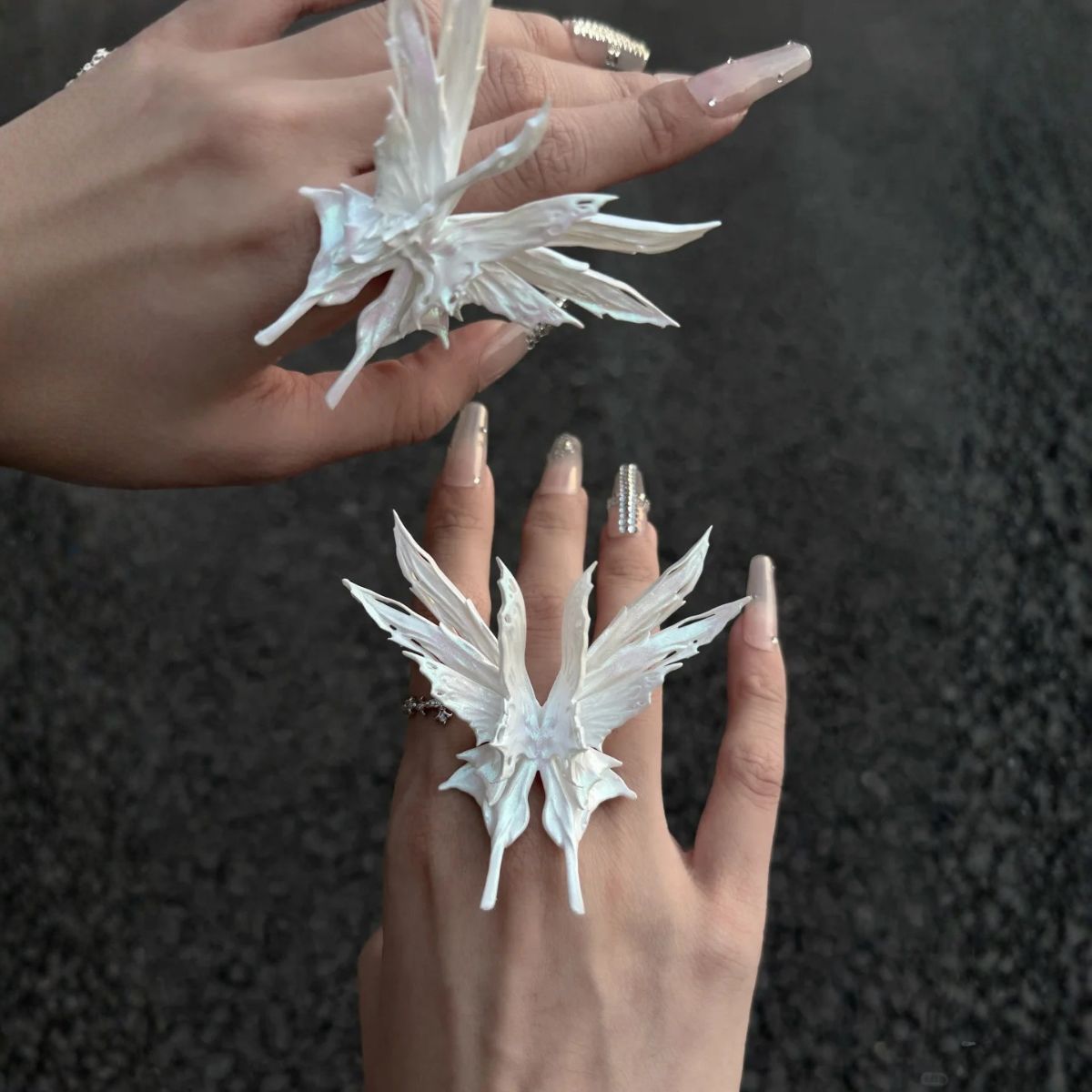 Original 3D Butterfly Resin Adjustable Ring – Handmade Statement Jewelry