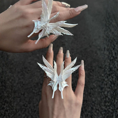 Original 3D Butterfly Resin Adjustable Ring – Handmade Statement Jewelry
