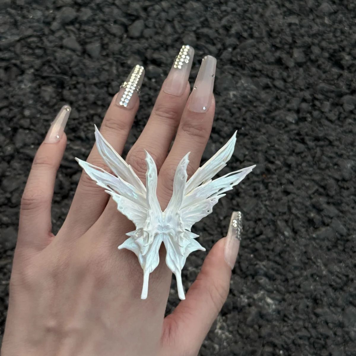 Original 3D Butterfly Resin Adjustable Ring – Handmade Statement Jewelry