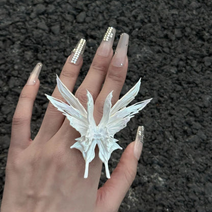 Original 3D Butterfly Resin Adjustable Ring – Handmade Statement Jewelry