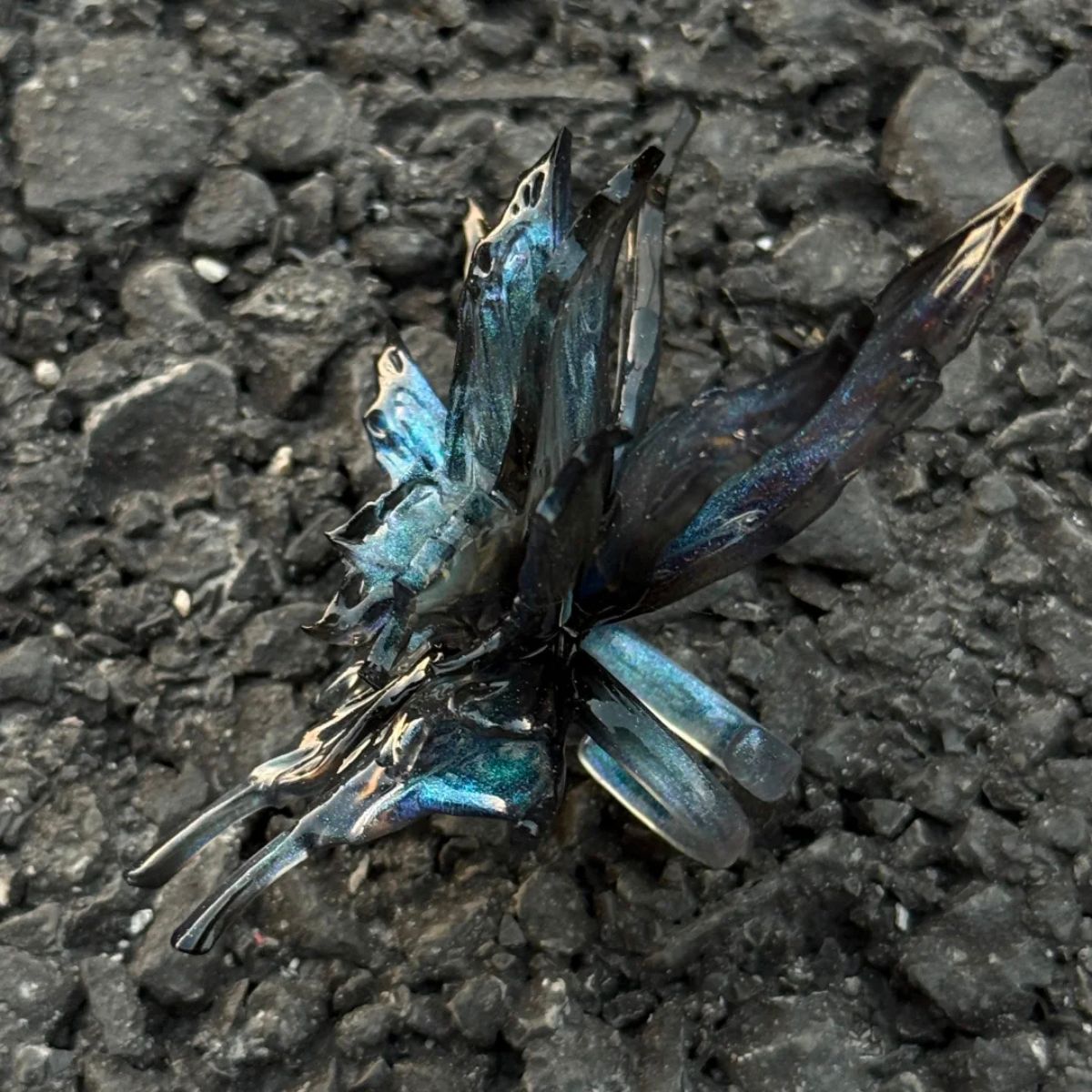 Original 3D Butterfly Resin Adjustable Ring – Handmade Statement Jewelry