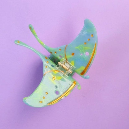 Dreamy Large Mint Mambo Flutter Moth Hair Claw