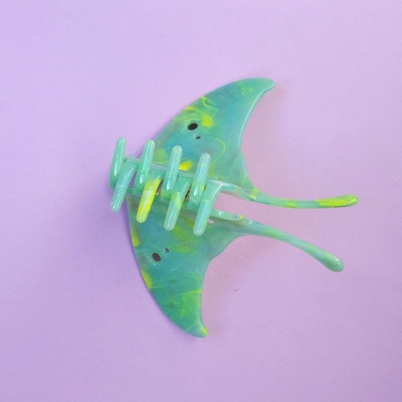 Dreamy Large Mint Mambo Flutter Moth Hair Claw