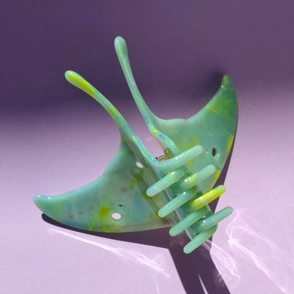 Dreamy Large Mint Mambo Flutter Moth Hair Claw